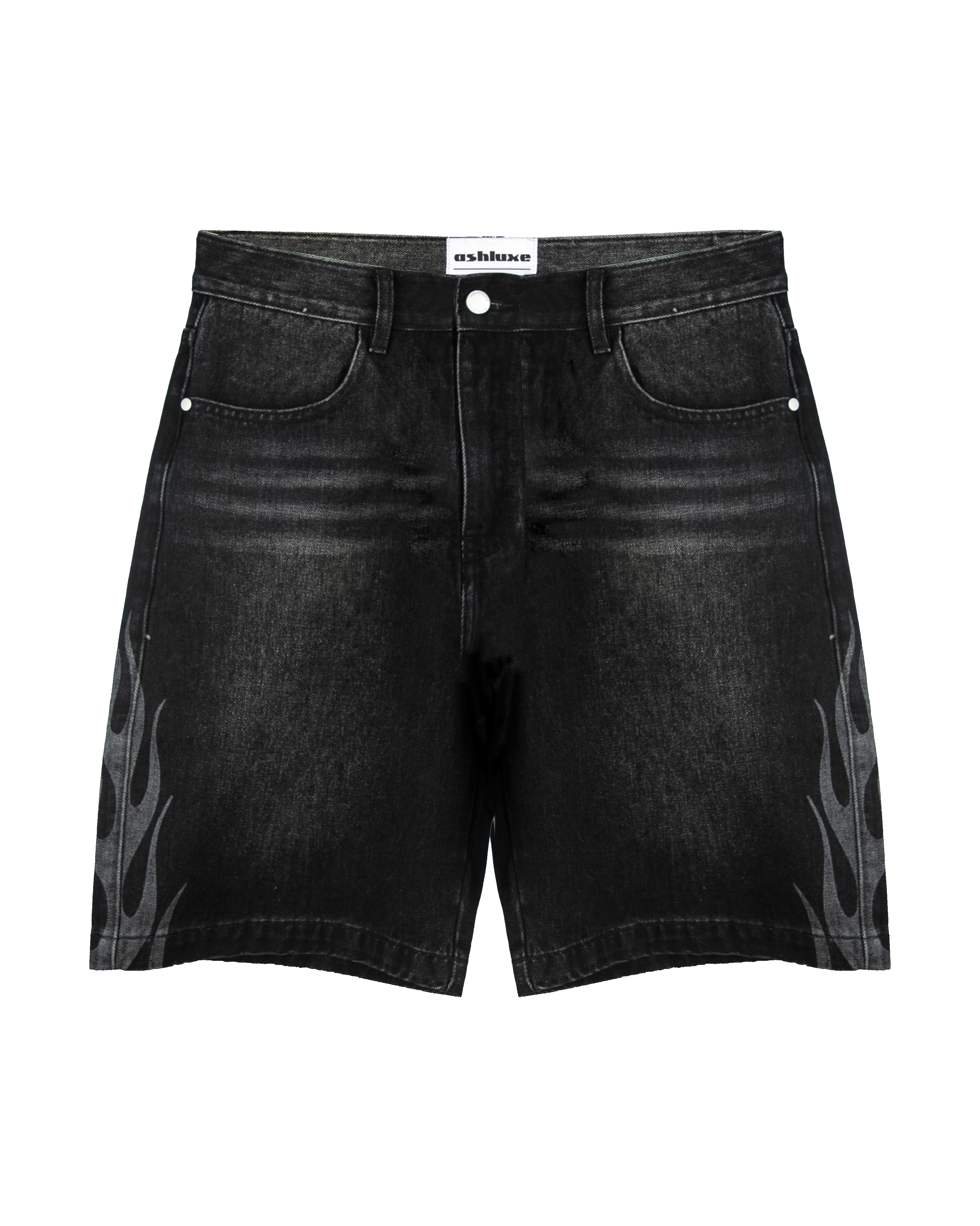 【最終値下げ】SKOOT ASH DELUXE DENIM SHORT Ashluxe Flame Denim Shorts Black White | Manor II