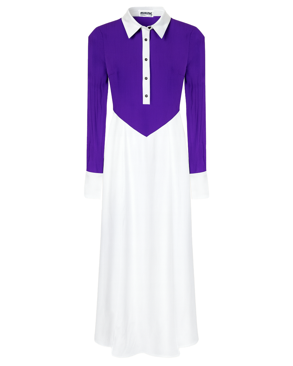 Ashluxe Maxi Long Dress Purple/White