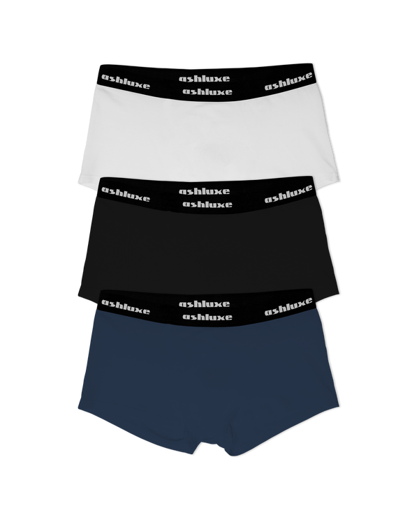 Ashluxe 3 in 1 Female Briefs - White Navy Black