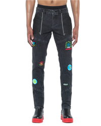 Ashluxe Race Club Denim Pant  Black