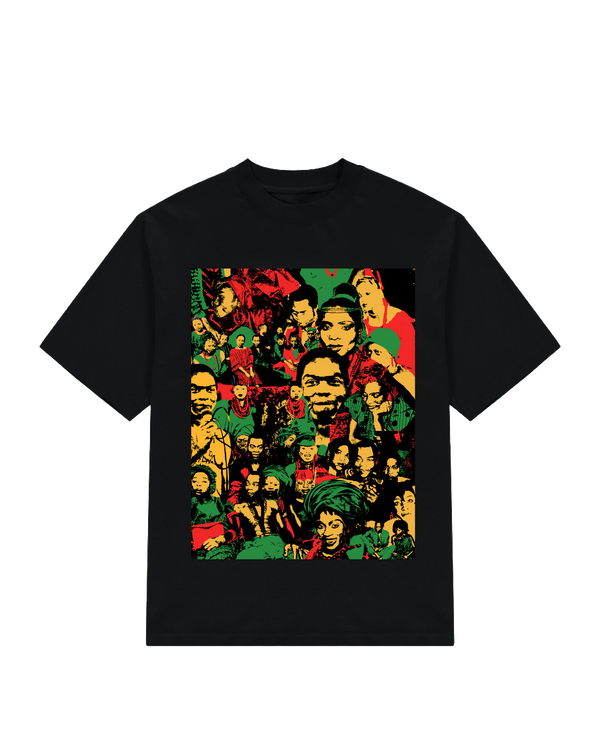 Ashluxe Fela's Culture Mosaic Tee -  Black