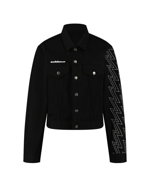 Ashluxe Men's Denim Trucker Jacket - Black