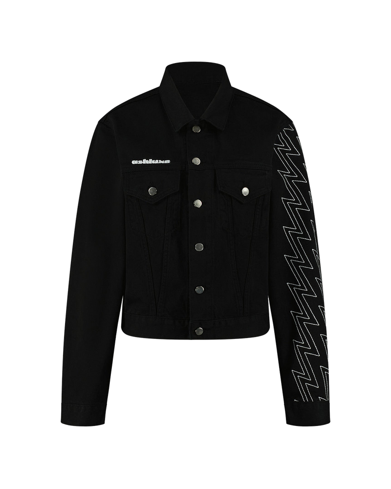 Ashluxe Men's Denim Trucker Jacket - Black