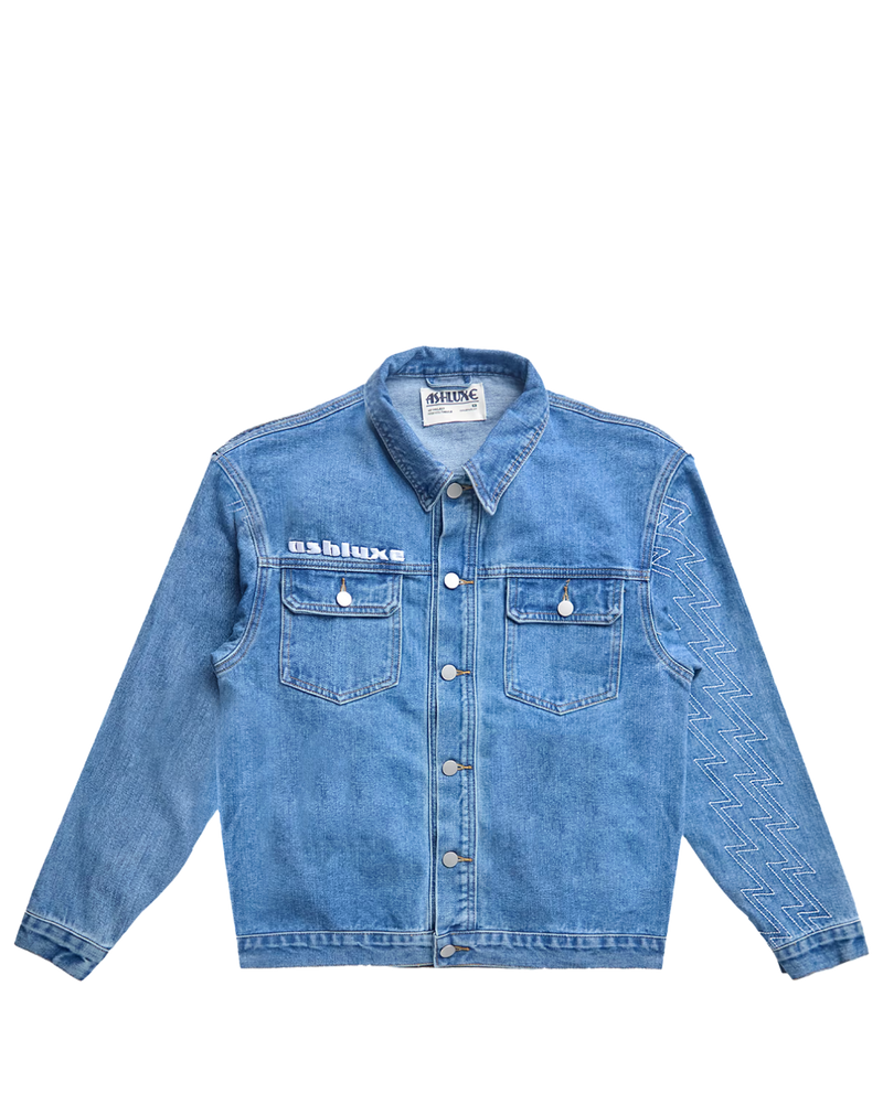 Ashluxe Men's Denim Trucker Jacket Blue