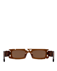 Ashluxe Pixel Cut Earth Brown Sunglasses