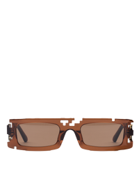 Ashluxe Pixel Cut Earth Brown Sunglasses