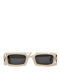 Ashluxe Pixel Cut Chalk Cream Sunglasses