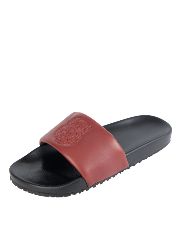 Ashluxe Emblem Leather slides Red