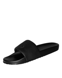 Ashluxe Emblem Leather slides Black