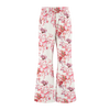 Ashluxe Female Flared Pants Pink Flower Aop