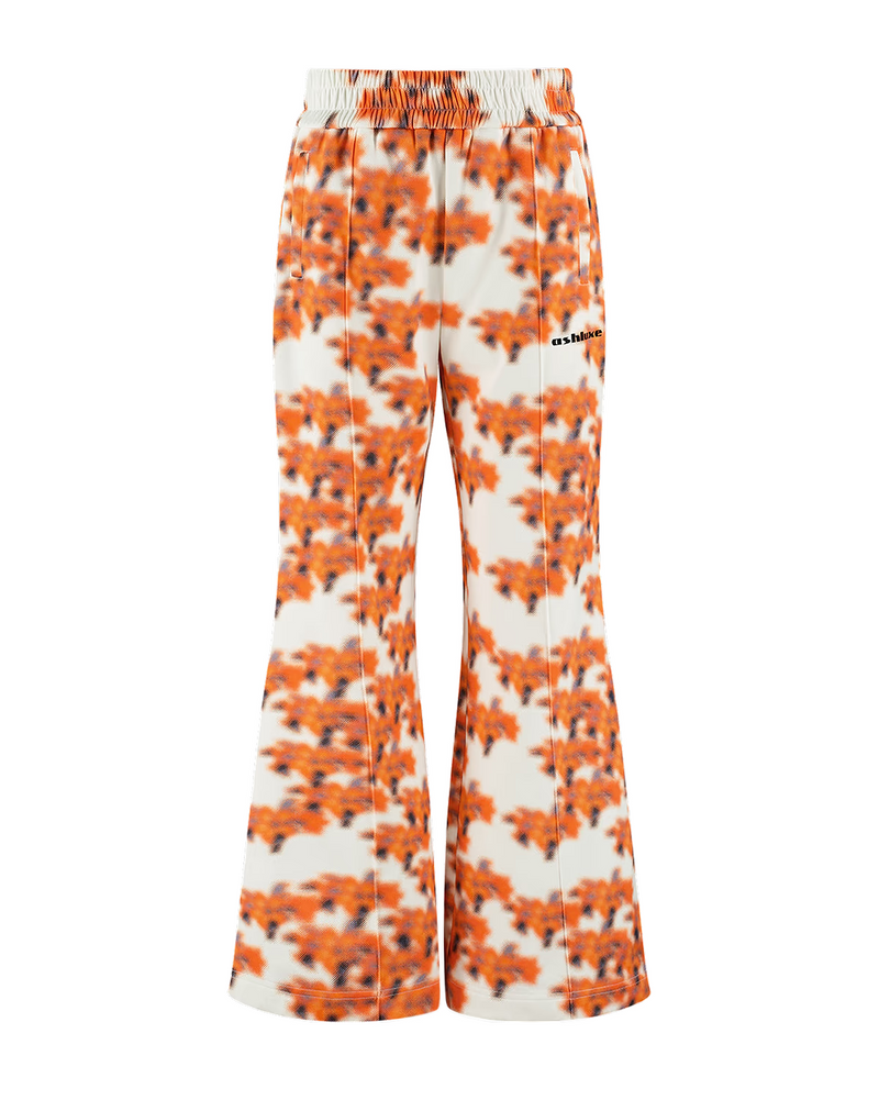 Ashluxe Female Printed Track Pant Orange Flower Aop