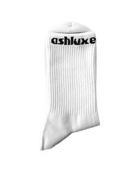 Ashluxe Stripe Logo Socks White