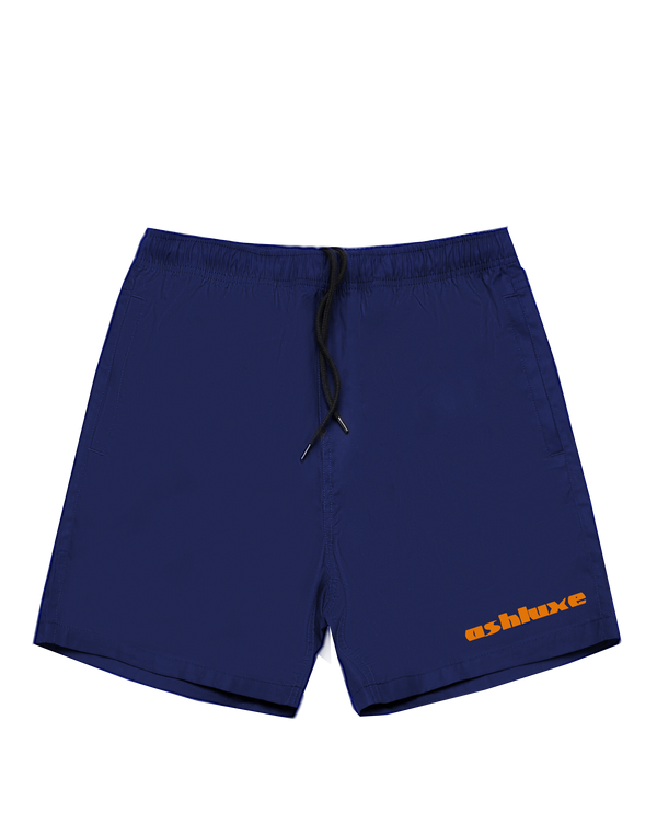 Ashuxe Classic Satin Logo Swimshort Navy