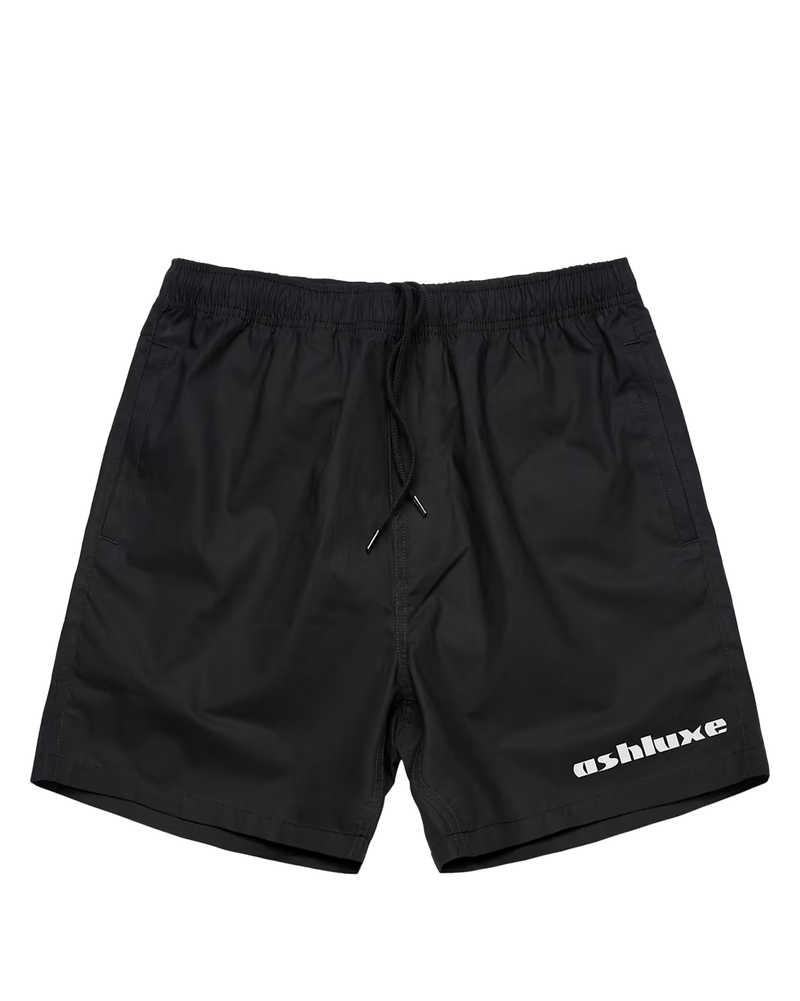 Ashuxe Classic Satin Logo Swimshort Black