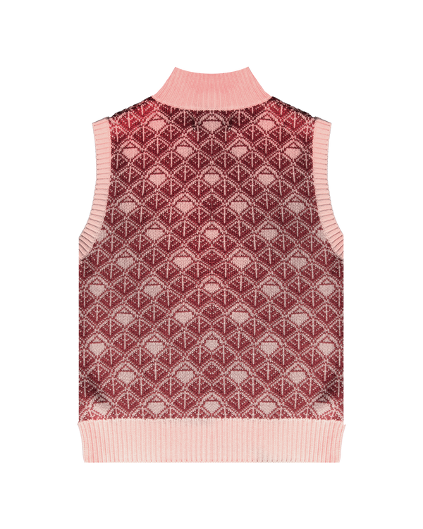 Ashluxe  Zip Monogram Knitted vest Pink