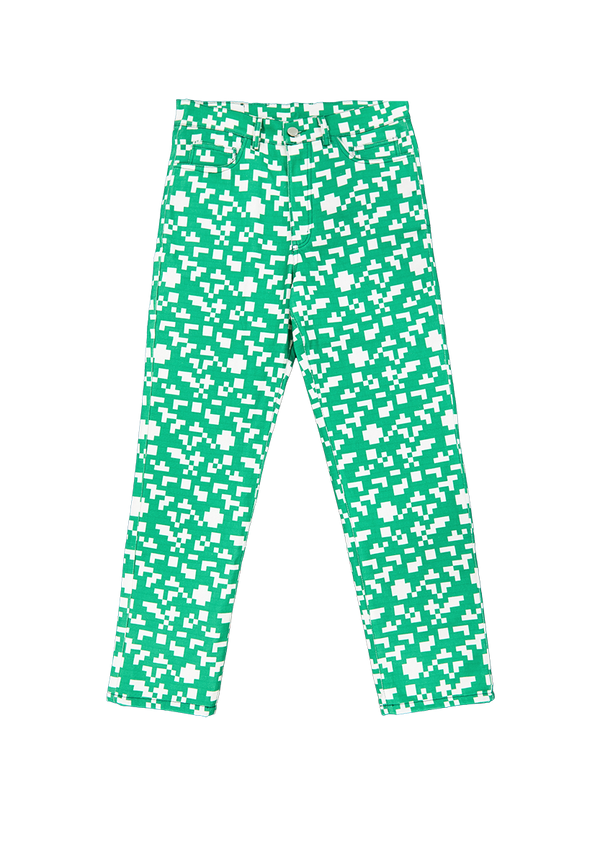 Ashluxe Pixel Denim Pant  Green