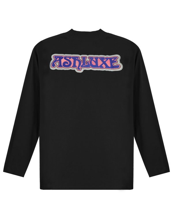 Ashluxe Patch Logo Longsleeve Sweatshirt  Black