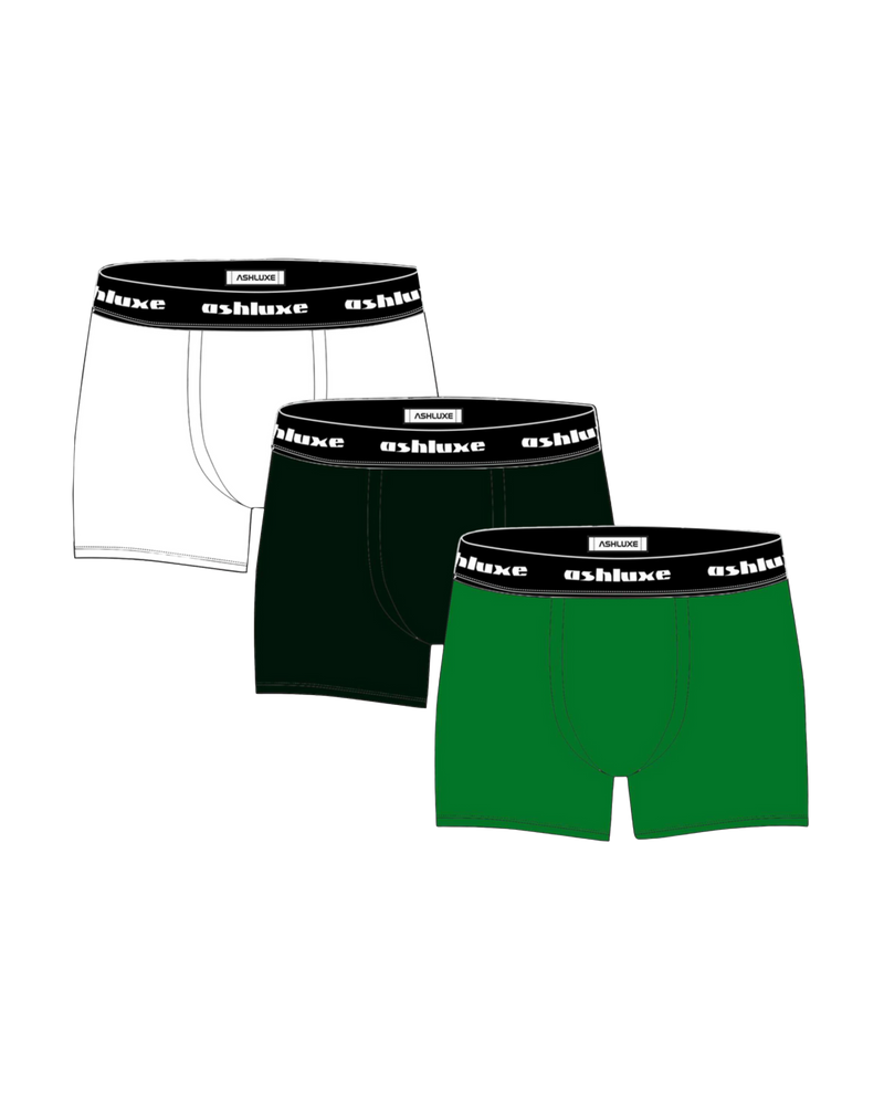 Ashluxe 3 Set Logo Band Trunk - Black/White/Green