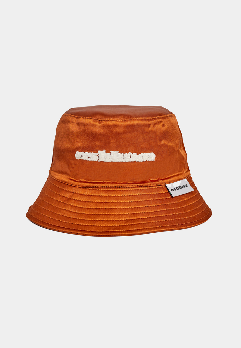 ASHLUXE Reversible Leather Bucket Hat - Brown