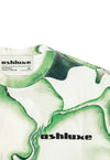 Ashluxe Distorted Lily T-Shirt - Green/White