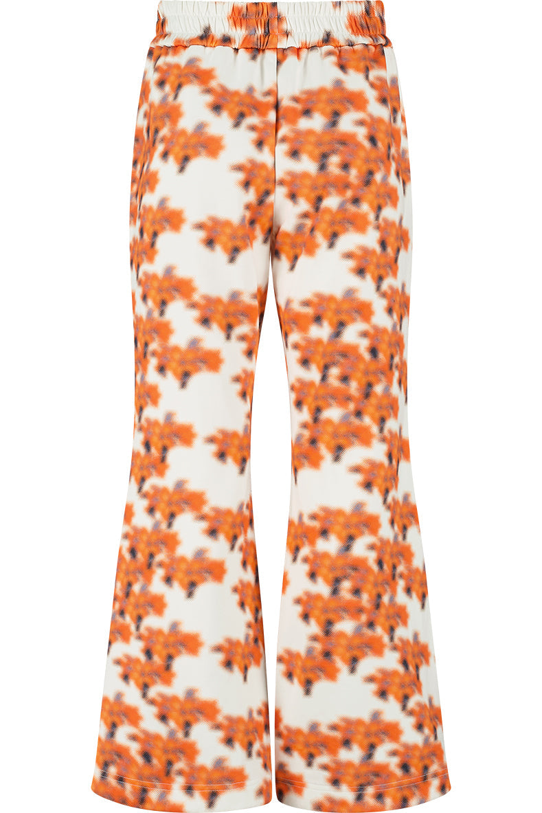 Flared Trousers - Orange Leopard