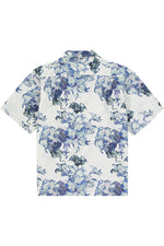 Ashluxe Printed S/S Bowling Flower Shirt - Blue