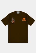 ASHLUXE Over portrait T-shirt - Brown
